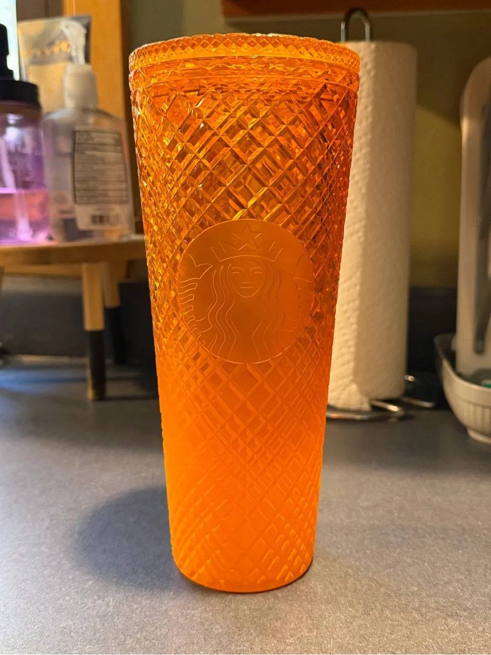 Starbucks Yellow Diamond-Pattern Tumbler